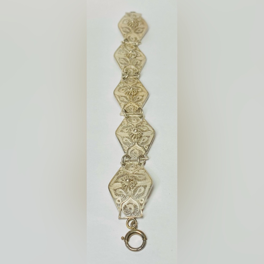 925 Silver Vintage Style Filigree Bracelet